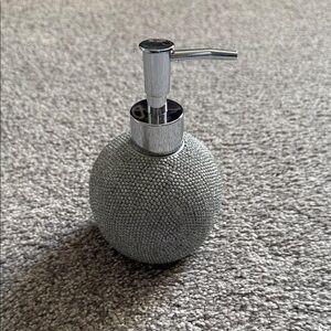 Silver Beaded Round Soap Dispenser - Sparkling Finish